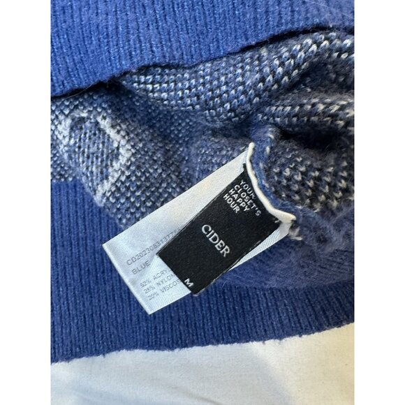 Cider Women’s Round Neckline Panda Knitted Sweater Blue M - Picture 4 of 9